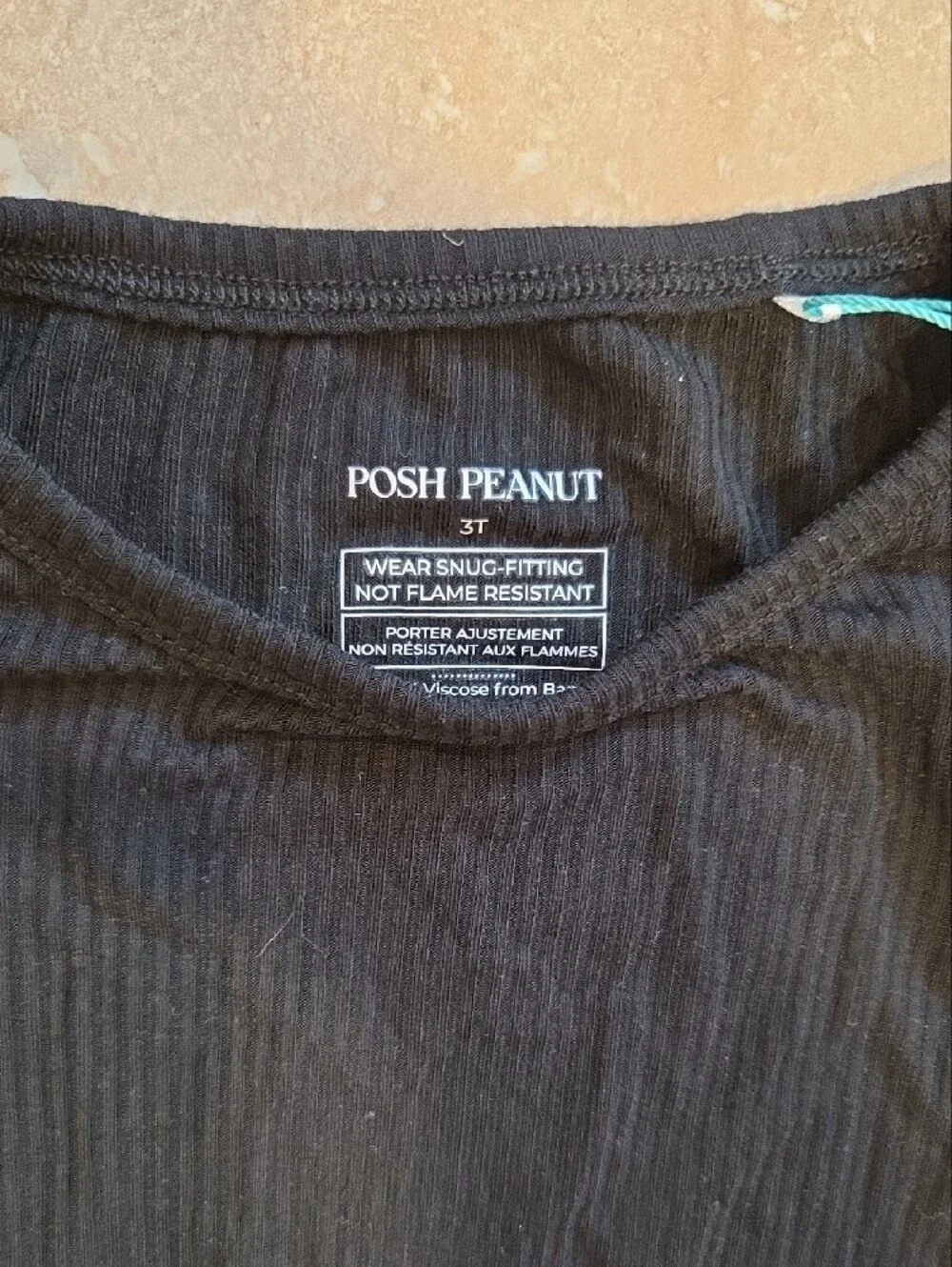 Posh Peanut Black Ribbed Kids Pajama Set - Long Sleeve Top & Jogger Pants